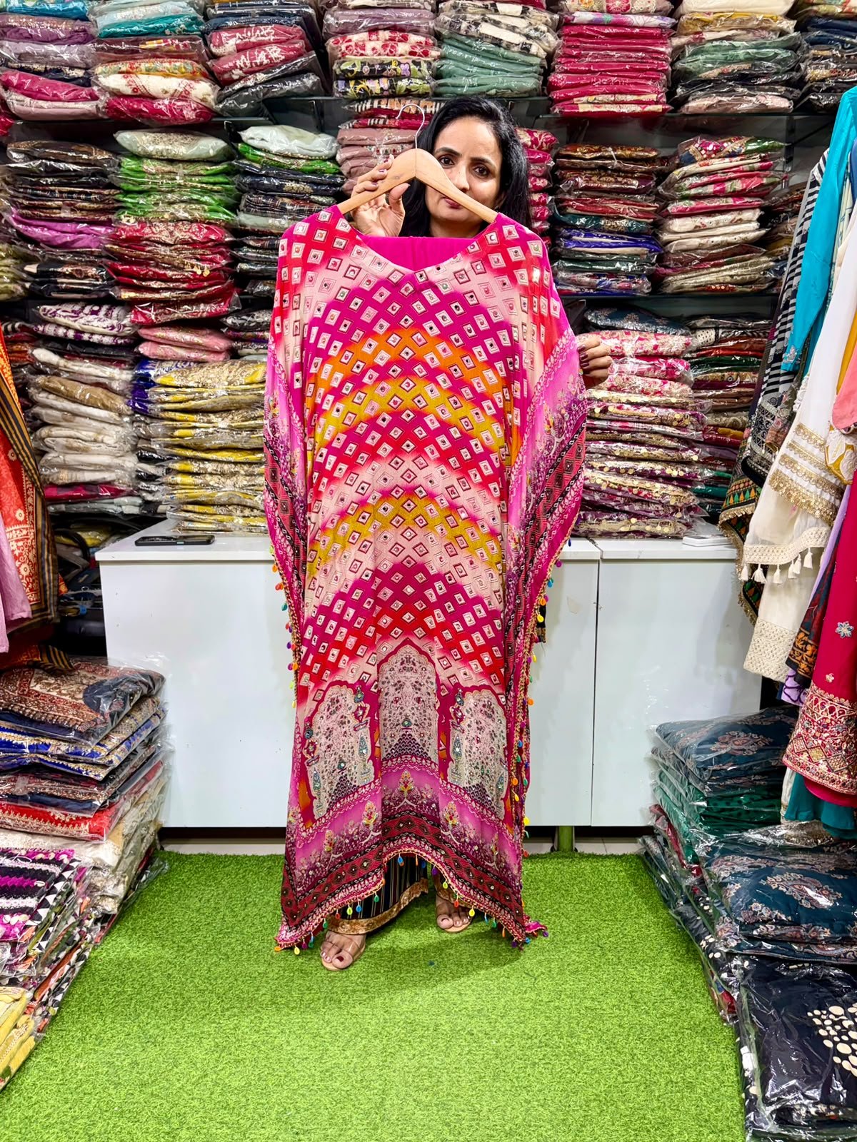 Designer Pure Chinon Kaftan Set