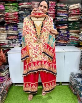 SCD-115 Designer Pure Crape Farshi Suit Set