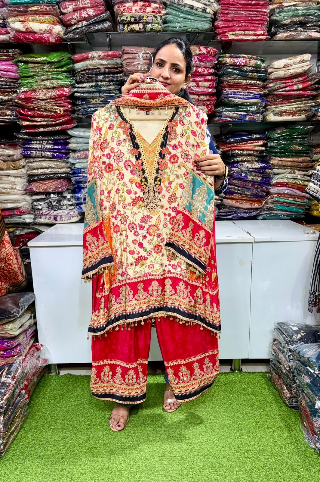Designer-Pure-Crape-Farshi-Suit-Set
