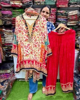 SCD-115 Designer Pure Crape Farshi Suit Set