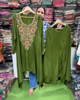 SCD-123 Designer Pure Crape Hand Embroidered Coord with Different Cut