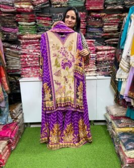 SCD-131 Pure Crape Designer Sharara Suit Set