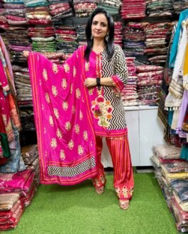 SCD-134 Designer Pure Crape Farshi Suit Set