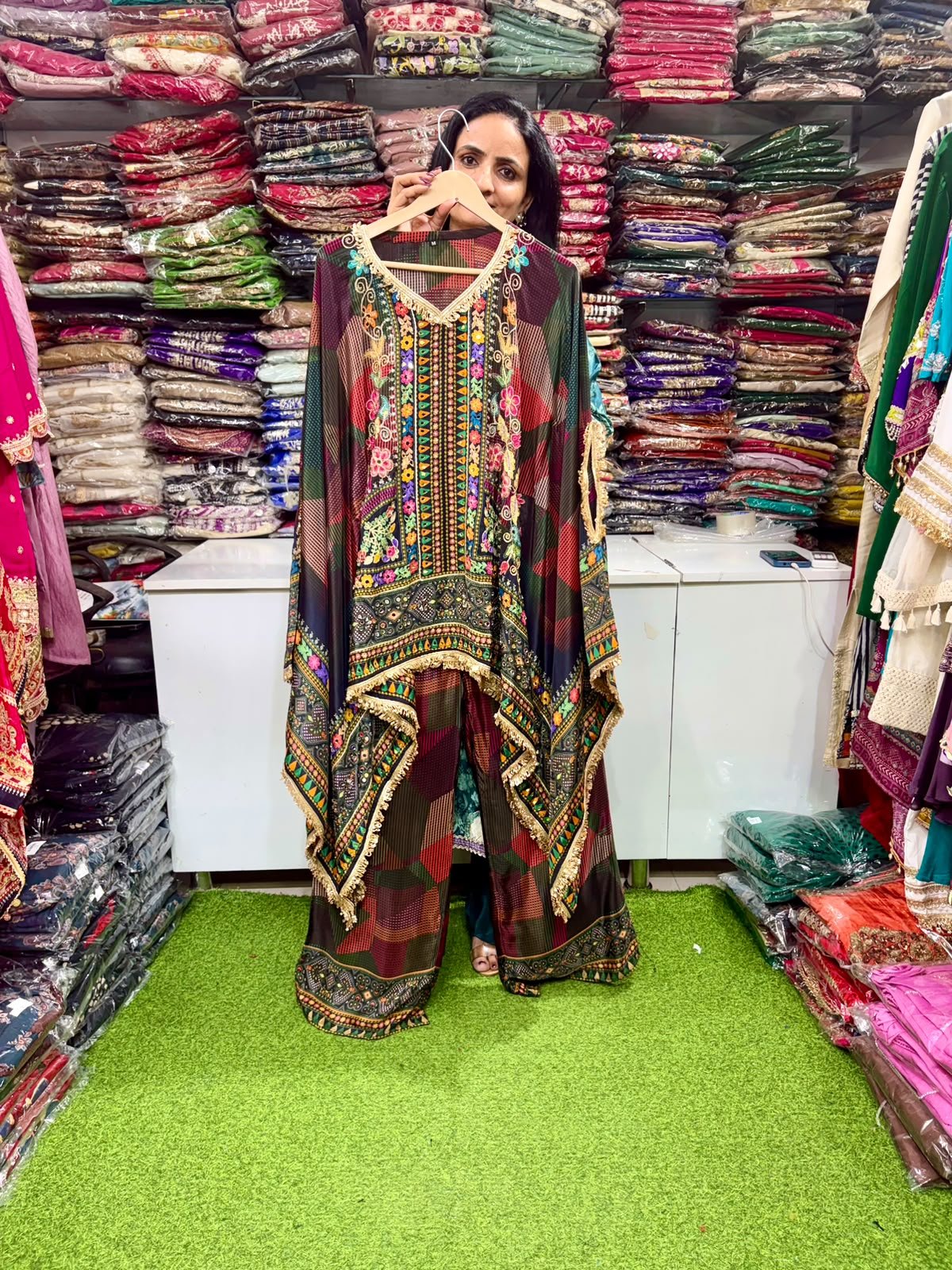 SCD-136 Designer Kaftan Coord with Plazzo