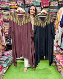 SCD- 60 Pure Crape Designer Hand Embroidered Coord Set
