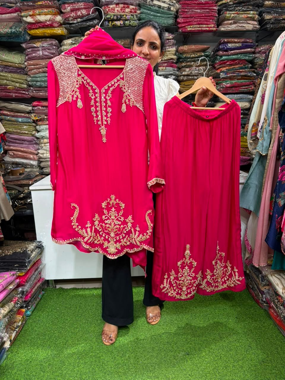 SCD - 64 Pure Chinon Partywear Suit Set