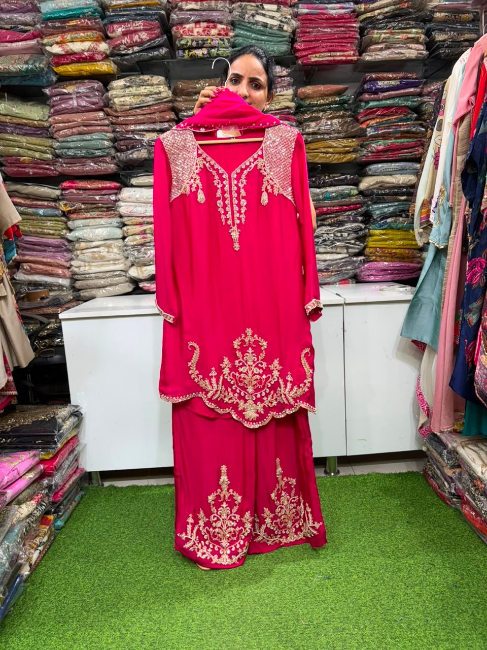 SCD - 64 Pure Chinon Partywear Suit Set