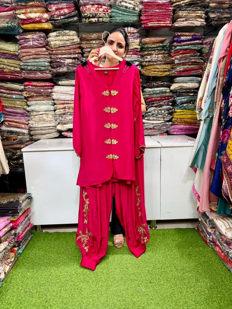 SCD-65 Pure Crape Hand Embroidered Balloons Pants Coord Set