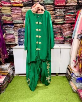 SCD-74 Designer Pure Crape Ballon Coord Set with Hand Embroidery