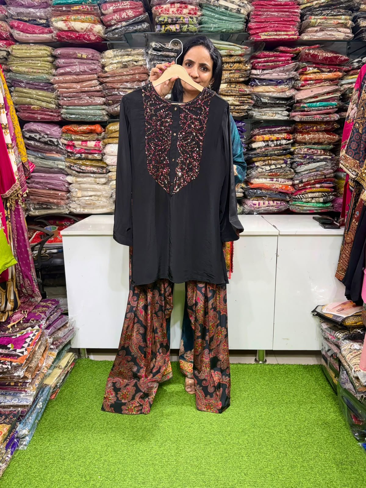 SCD-91 Pure Crape Farshi Coord Set