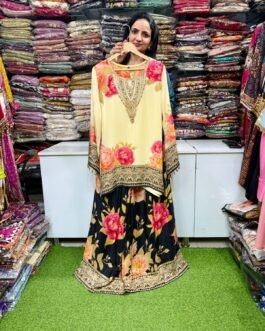 SCD-94 Pure Crape Designer Coord with Digital Print Flaired Plazzo
