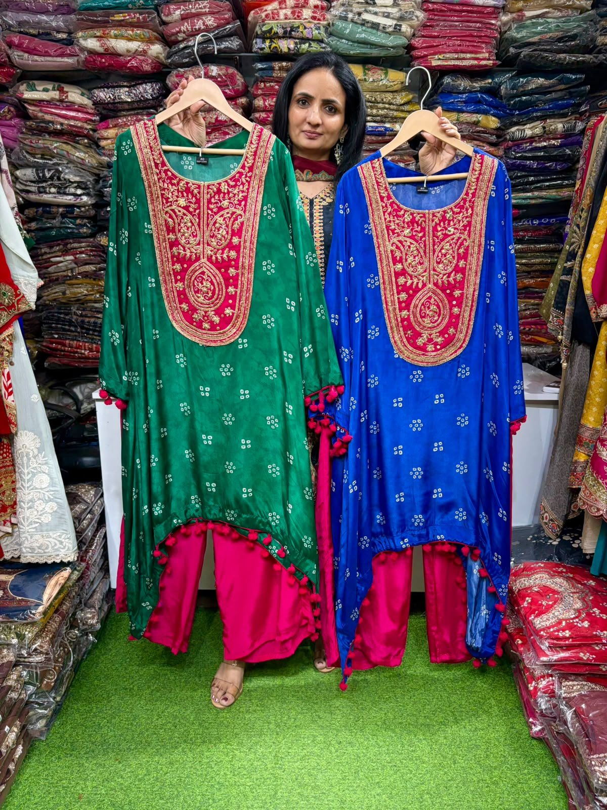 SCD -201 Designer Pure Crape Embroidered Coord Set