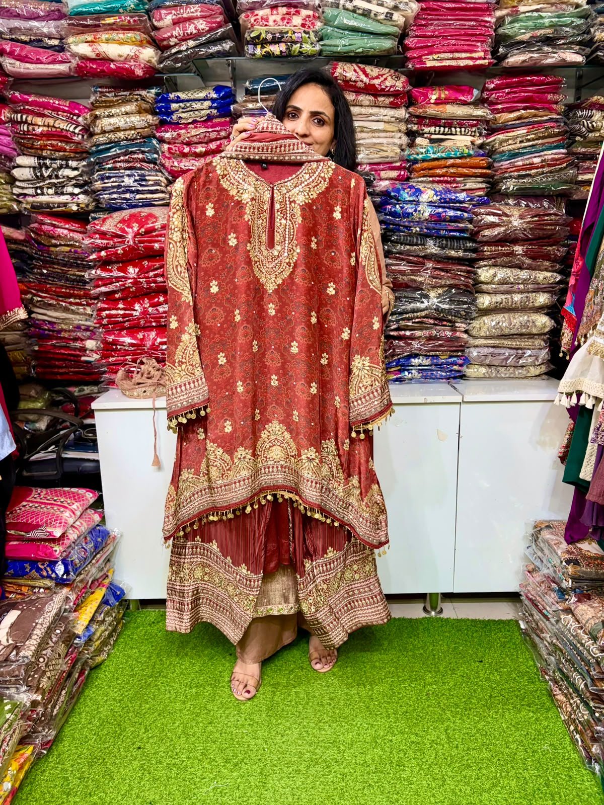 SCD- 175 Designer Pure Crape Farshi Suit Set