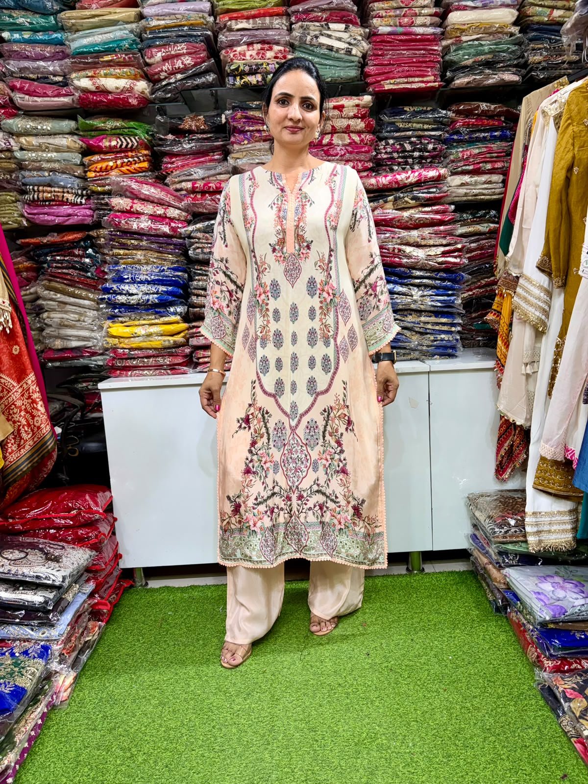 Pure Crape Digital Print Pakistani Style Coord Set