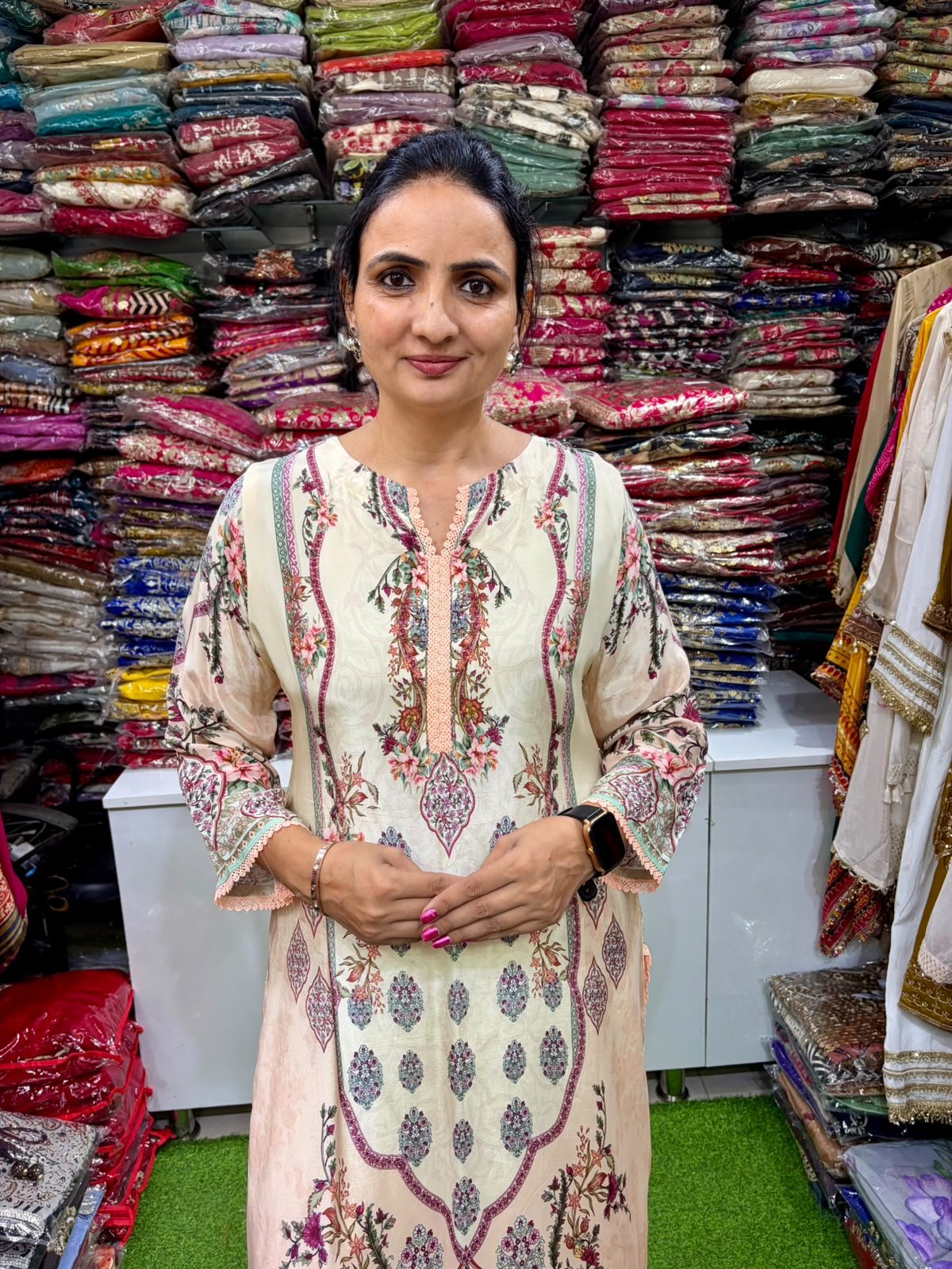 Pure Crape Digital Print Pakistani Style Coord Set