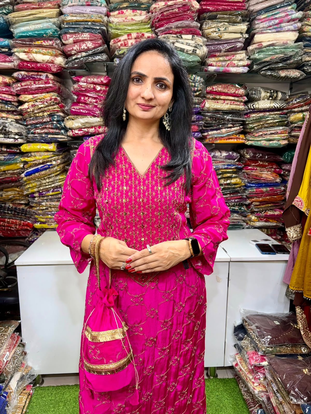 SCD- 210 Pure Crape Zari Embroidered Set