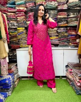 SCD- 210 Pure Crape Zari Embroidered Set