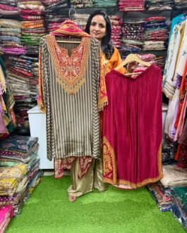 SCD- 160 Designer Pure Crape Suit Set with Plazzo