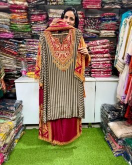 SCD- 160 Designer Pure Crape Suit Set with Plazzo