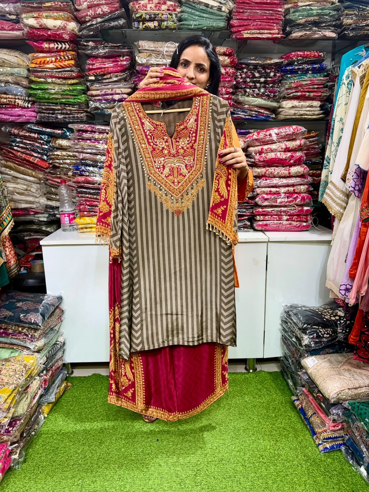SCD- 160 Designer Pure Crape Suit Set with Plazzo