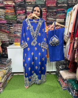 SCD-162 Designer Digital Print Pure Crape Phiran Set