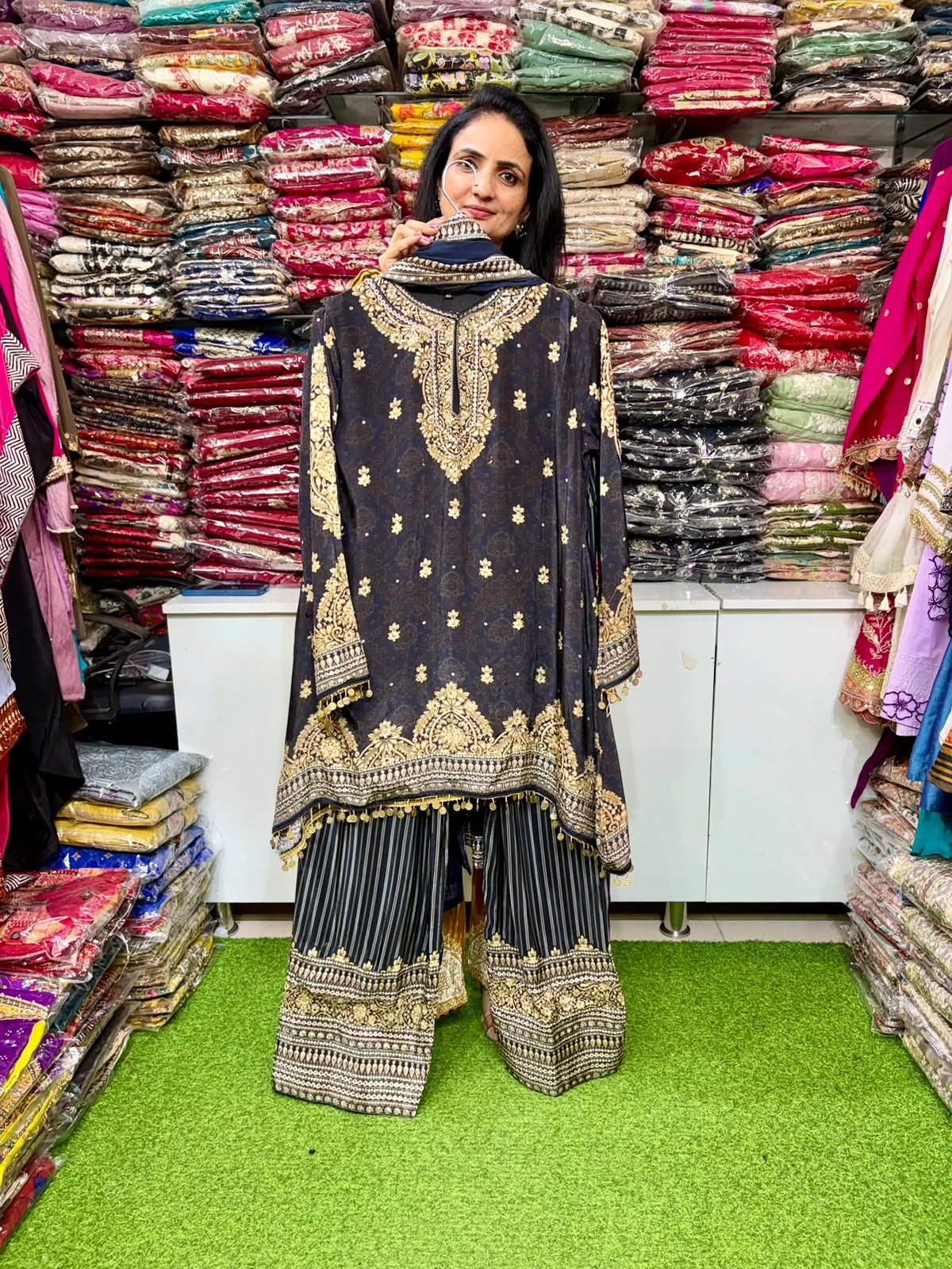SCD- 169 Designer C Cut Suit Set with Farshi
