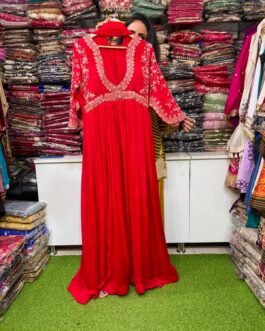 SCD- 173 Pure Chinon Party Wear Gown with Embroidery