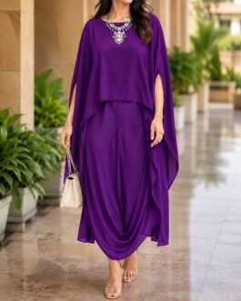 SCD-176 Designer Cowl Drape Indo-Western One Peice Dress