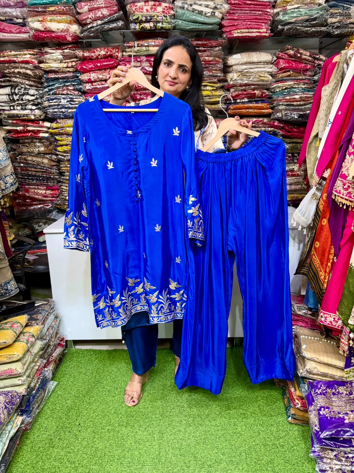 SCD- 180 Pure Crape Farshi Coord Set