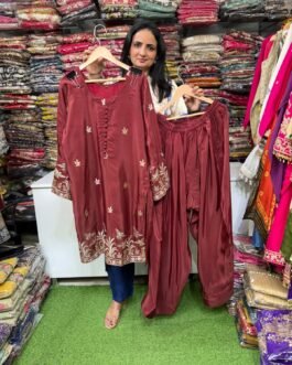 SCD- 180 Pure Crape Farshi Coord Set