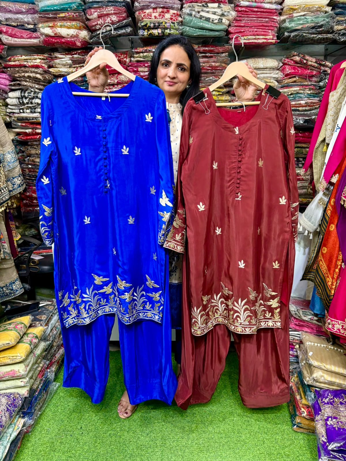 SCD- 180 Pure Crape Farshi Coord Set