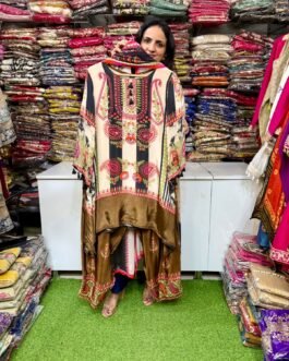 SCD- 181 Pure Crape C Cut Farshi Suit Set