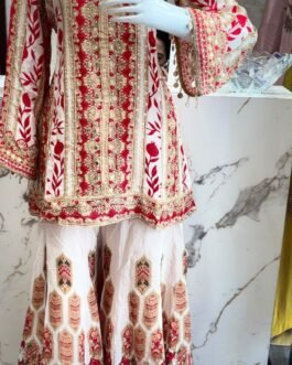 SCD -187 Pure Crape Designer Indo Western Coord Set