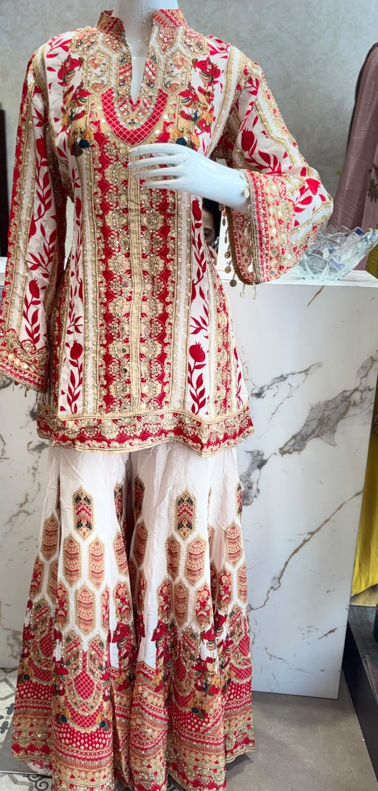 SCD -187 Pure Crape Designer Indo Western Coord Set