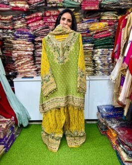 SCD -188 Pure Crape Designer Farshi Suit Set