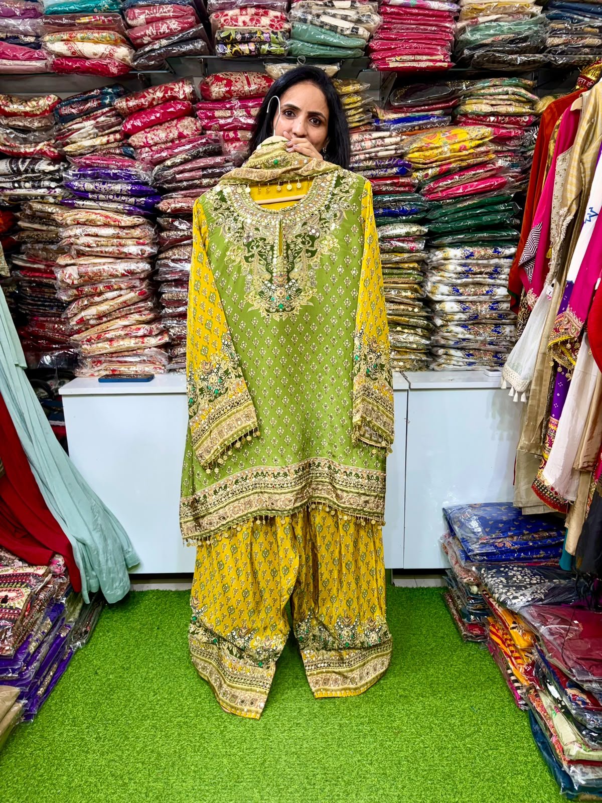 SCD -188 Pure Crape Designer Farshi Suit Set