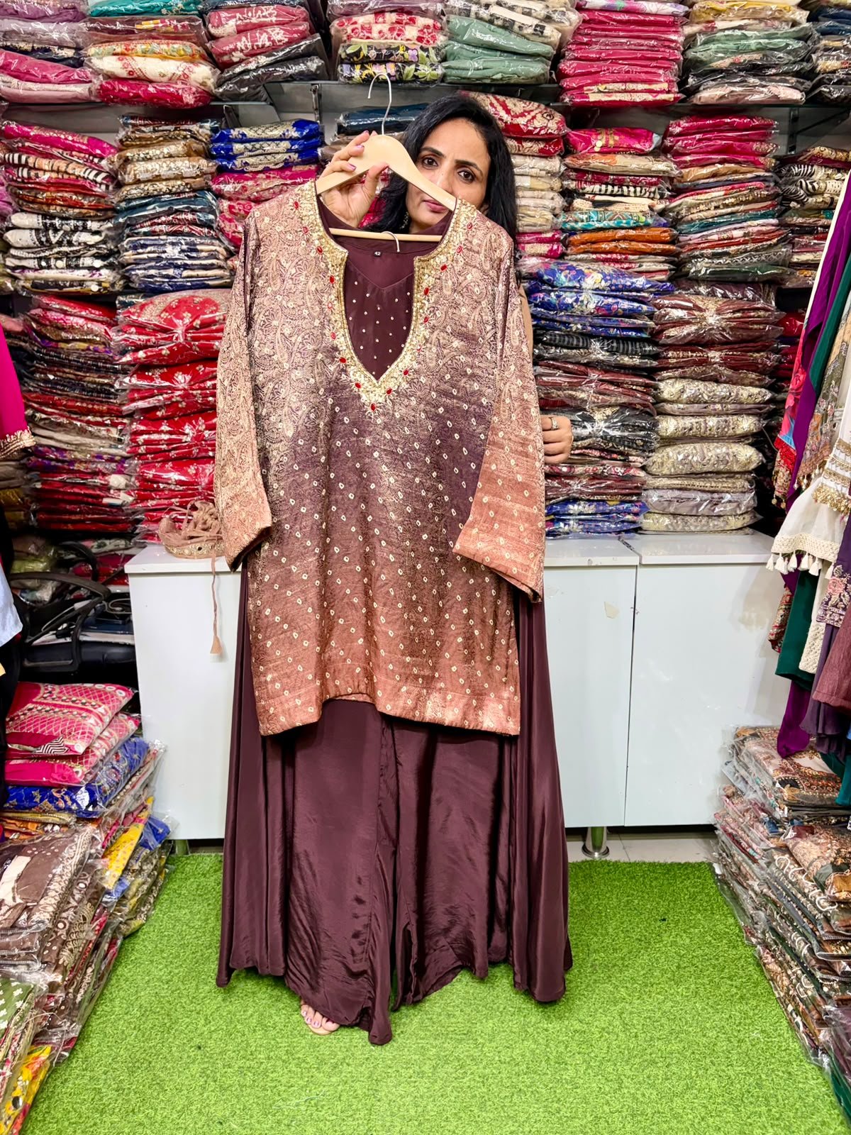 SCD- 189 Designer Indo-Western Ombre Coord Set with HandWork