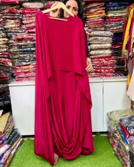 SCD -192 Designer Cowl Drape Indo-Western Mehroon One Peice Dress