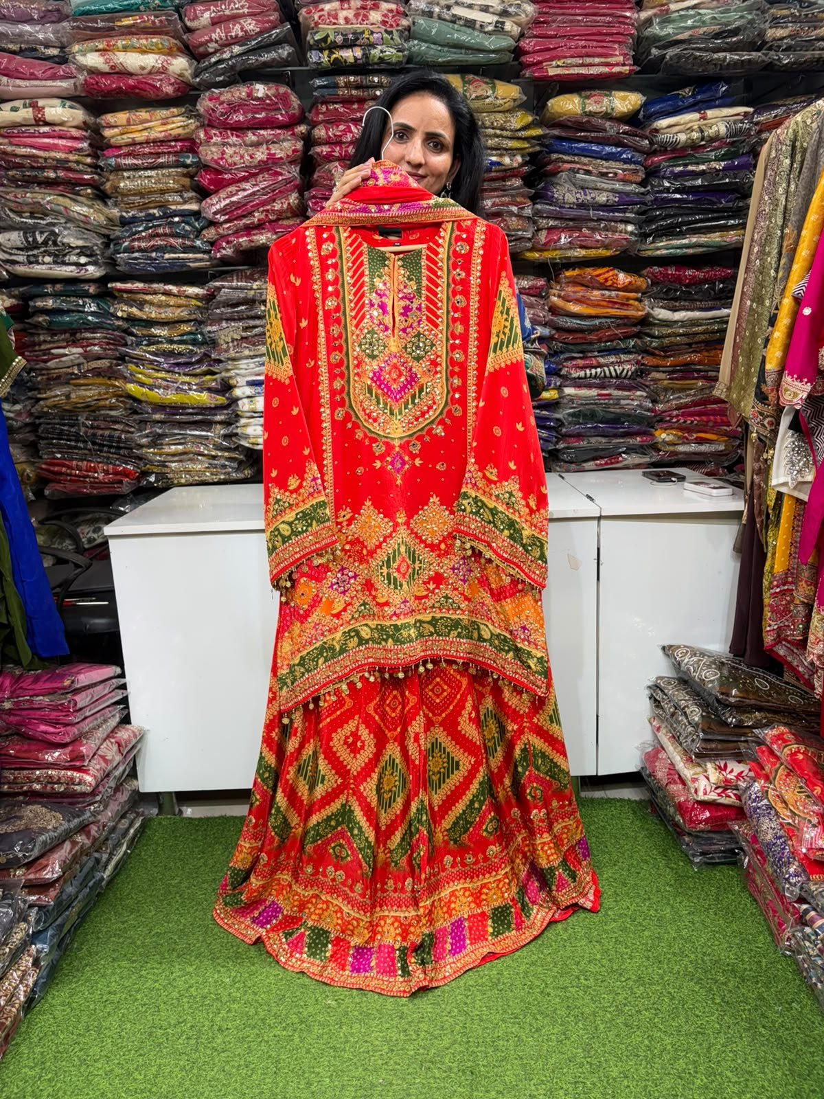 SCD- 192 Pure Crape Designer Sharara Suit Set