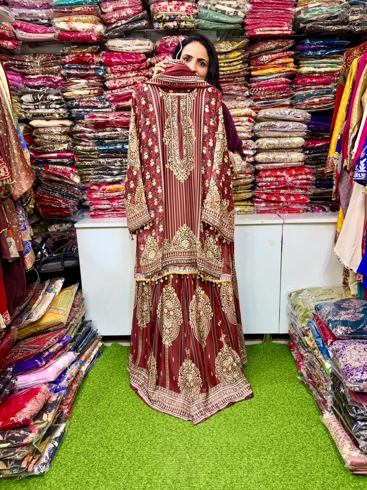 SCD -193 Pure Crape sharara Suit Set