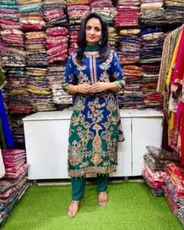 SCD- 198 Pure Crape Designer Embroidered Suit Set