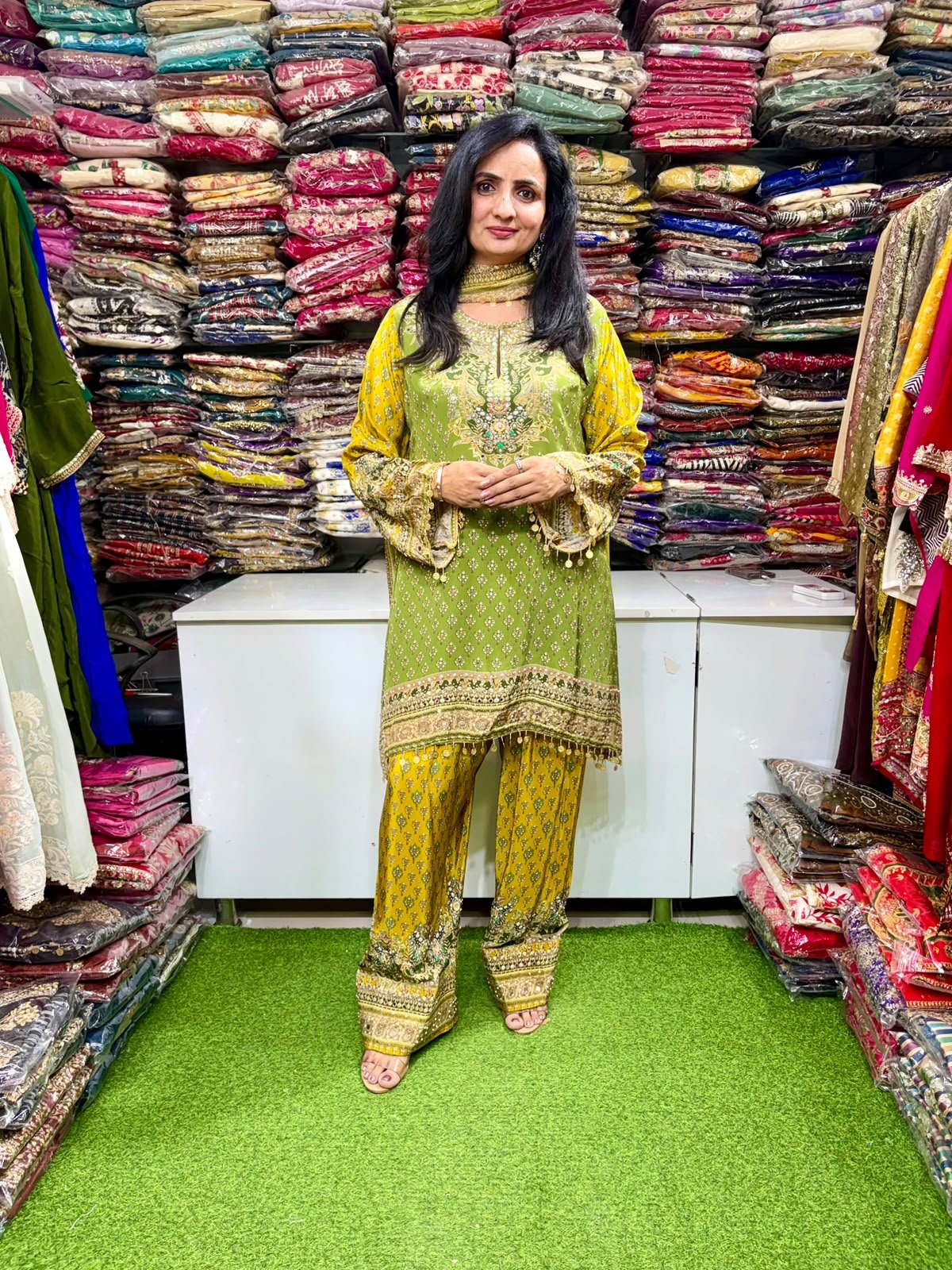 SCD -199 Pure Crape Farshi Suit Set