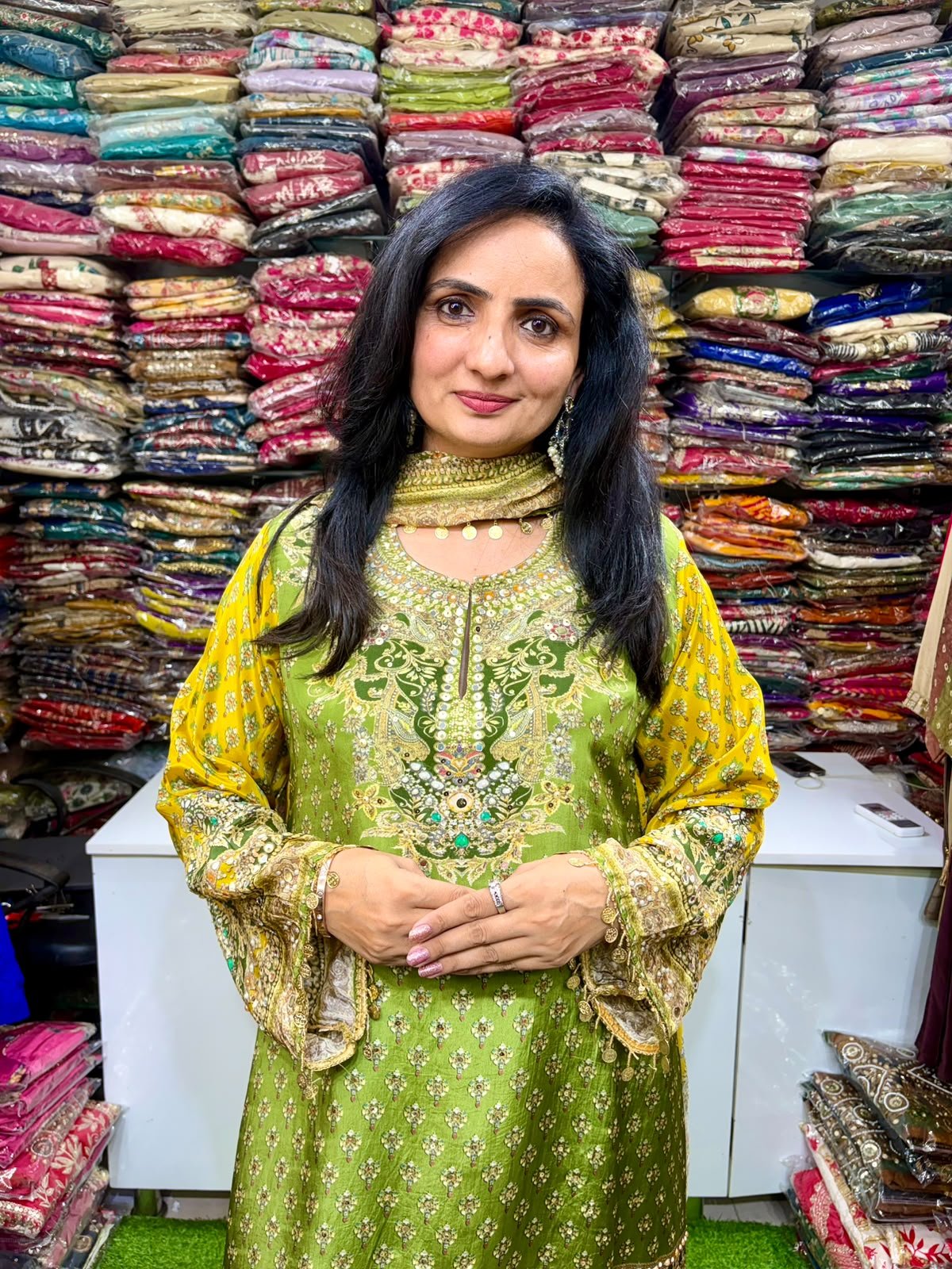 SCD -199 Pure Crape Farshi Suit Set