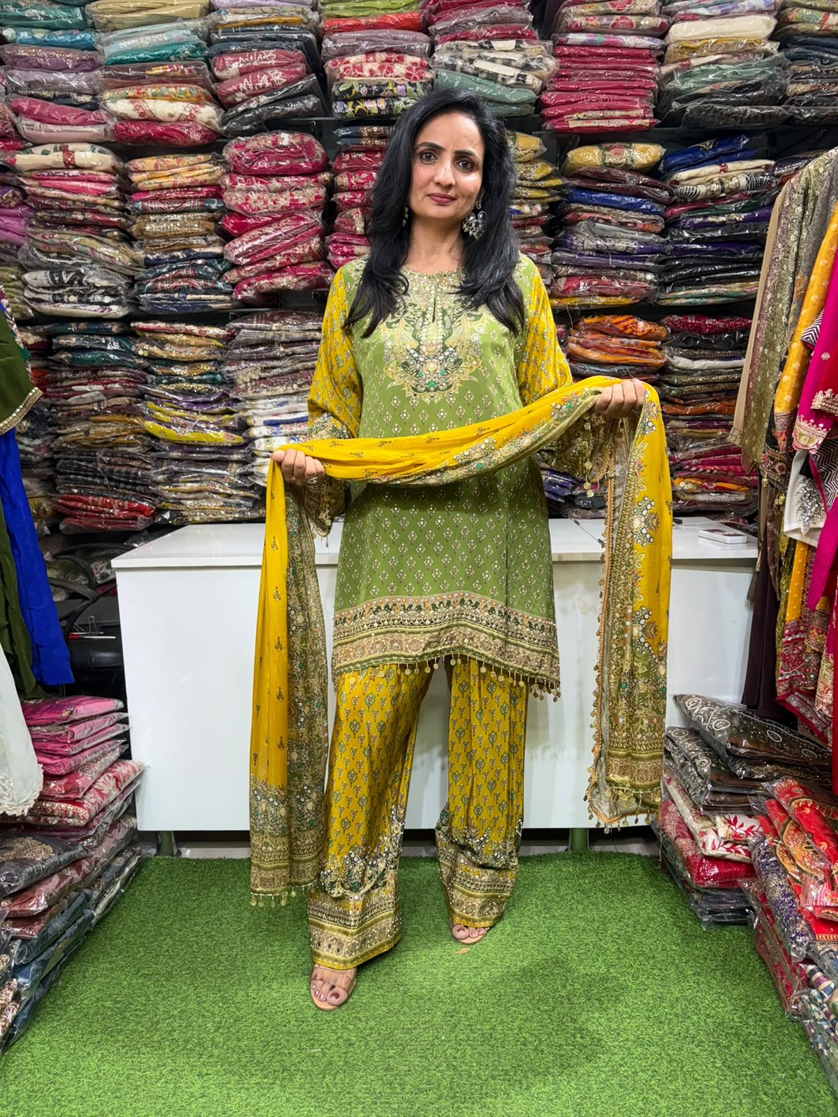 SCD -199 Pure Crape Farshi Suit Set