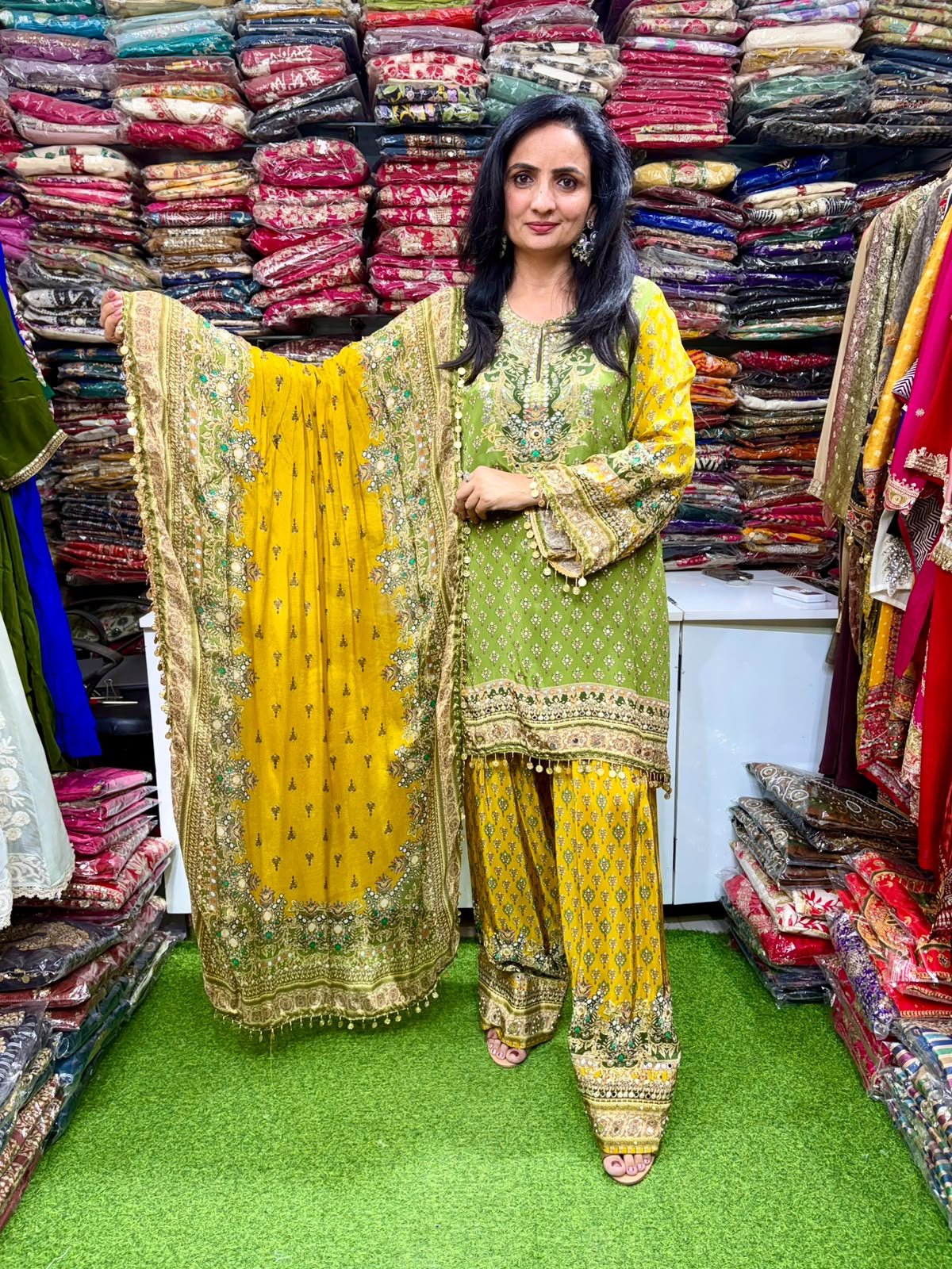 SCD -199 Pure Crape Farshi Suit Set