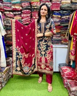 SCD -202 Designer Crape Straight Suit Set