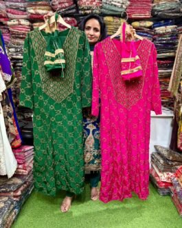 SCD -204 Designer Zari Embroidered Pure Crape Phiran Set