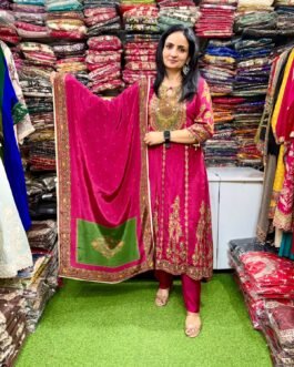 SCD- 205 Pure Crape Digital Print Zari Embroidered Anarkali Set