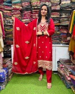 SCD- 209 Pure Chinon Embroidered Suit Set