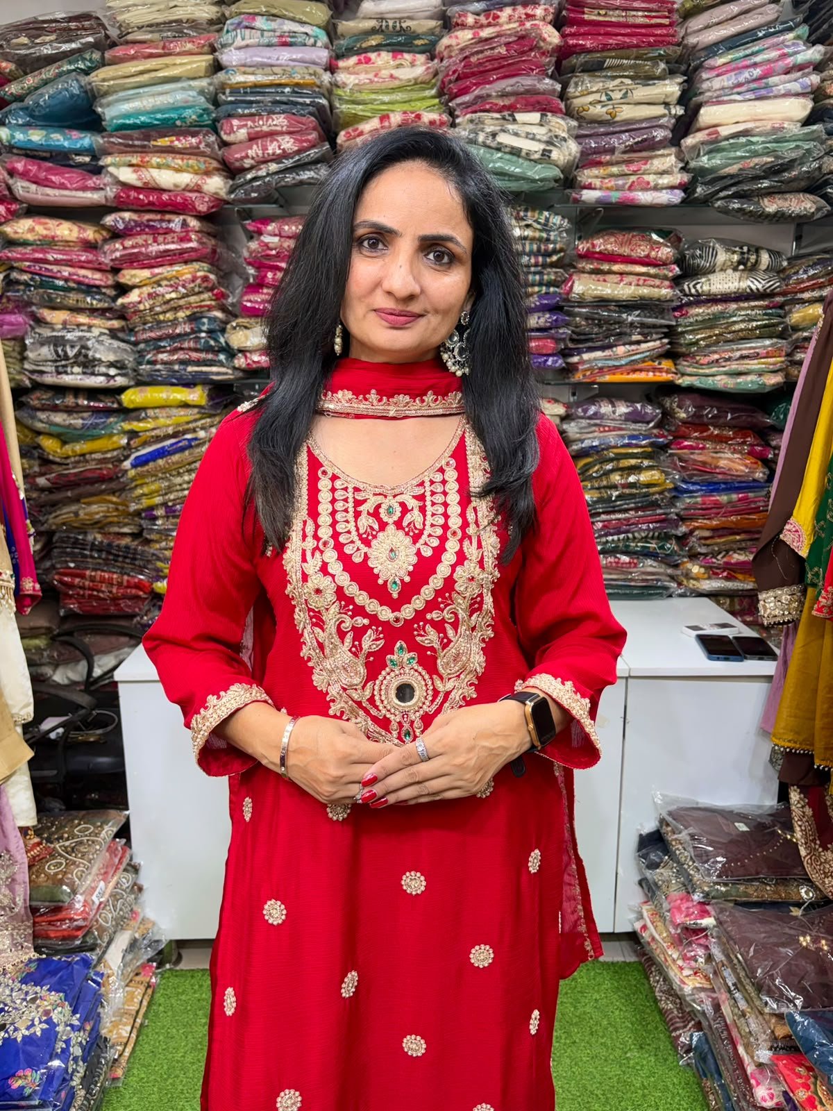 SCD- 209 Pure Chinon Embroidered Suit Set